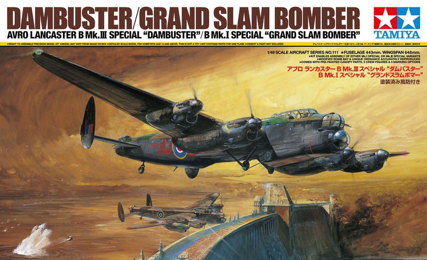 1:48 Scale Tamiya Avro Lancaster B Mk.III Special Dambuster / B Mk.I  Special Grand Slam Bomber Model Kit **Pre-Order** - Kent Models