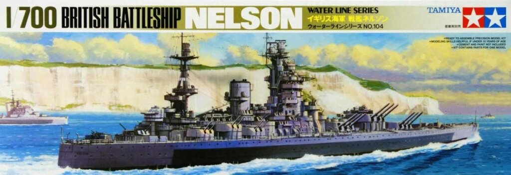 1:700 Scale Tamiya HMS Nelson Battleship Model Kit - Kent Models